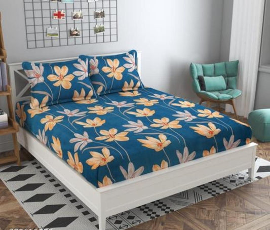 Round Elastic Fitted Double Bed Bedsheet