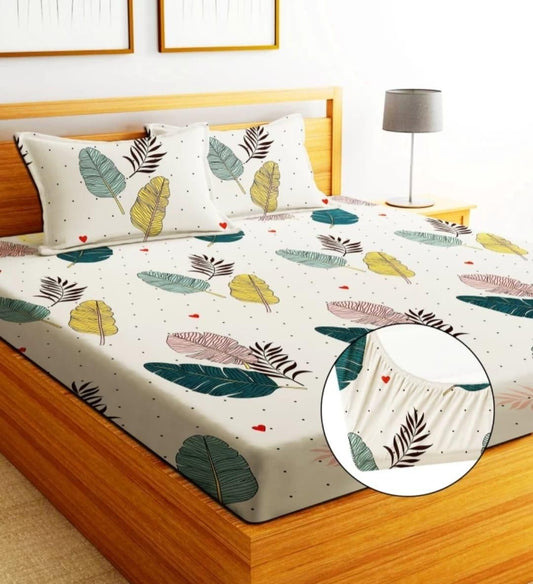 Round Elastic Fitted Double Bed Bedsheet