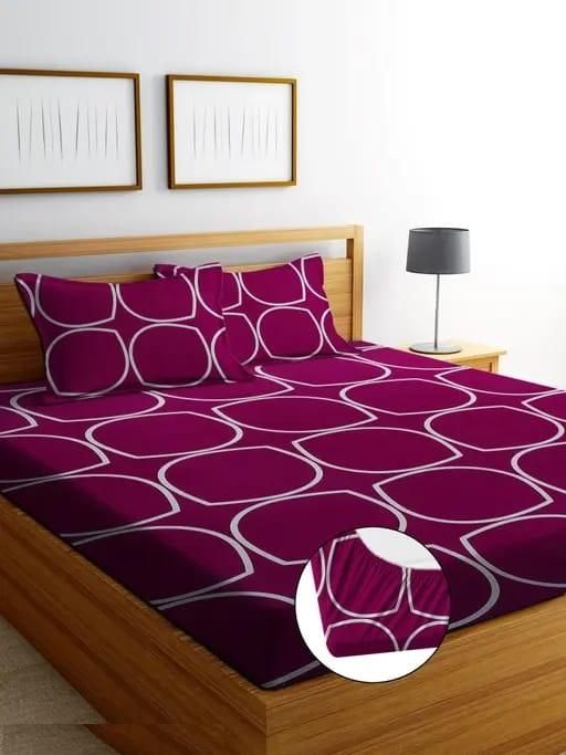 Round Elastic Fitted Double Bed Bedsheet