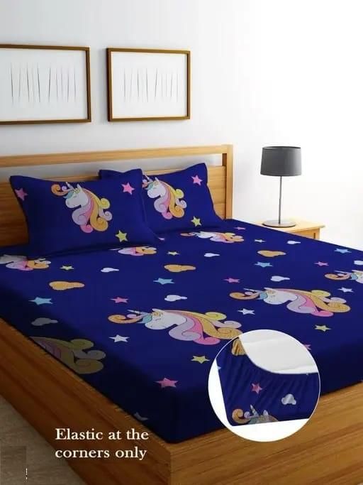 Round Elastic Fitted Double Bed Bedsheet